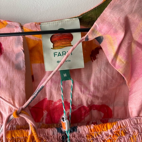 FARM RIO Women's Mixed Fruit Smocked Bodice
Top Pink Multi Size M NWT - Picture 6 of 9